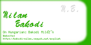 milan bakodi business card